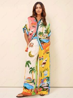 New Tropical Print 2 Piece Set - SMALL